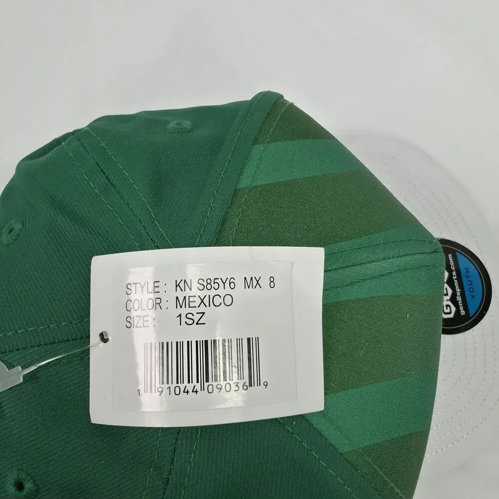 Gen2 Sports Mexico Youth Hat Snapback Green White Mexican Flag Embroidered